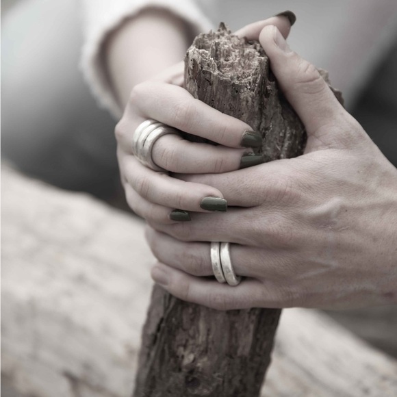3 rings  Our new signature sterling unisex GRIT rustic rings - Picture 10 of 16